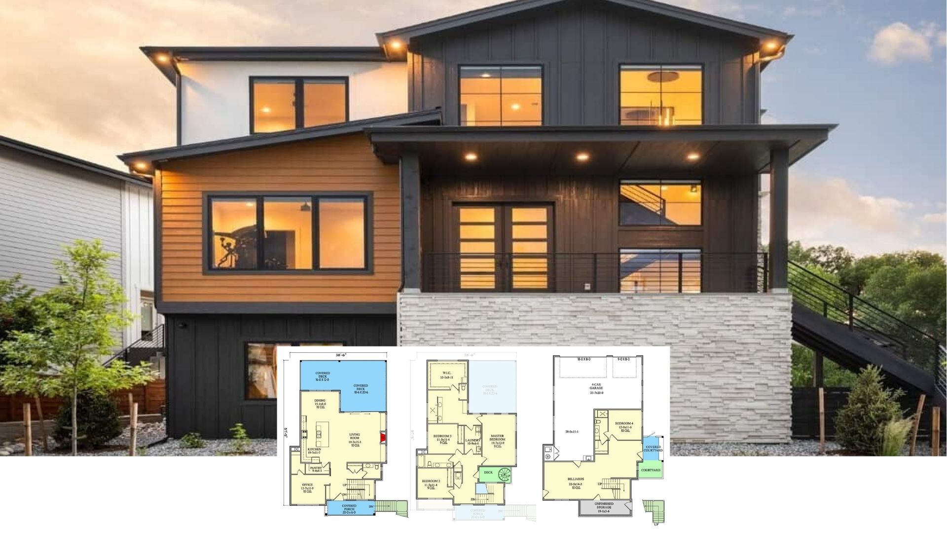 Check Out the Floor Plan of This 2,791 Sq. Ft. 4 Bedroom Home with 4-Car Garage and Covered Deck