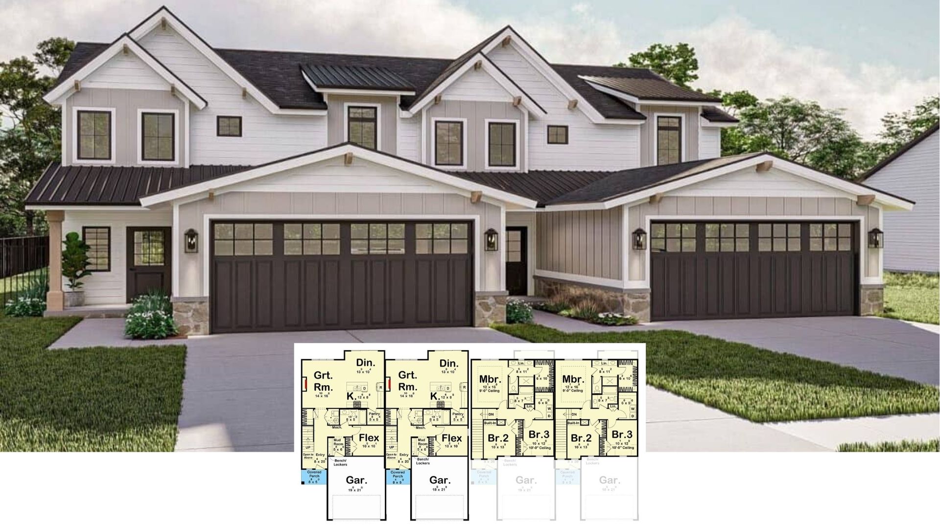 Introducing a 3,656 Sq. Ft. Duplex: Experience the 8 Bedroom Layout and Dual Garage (Floor Plan Included)