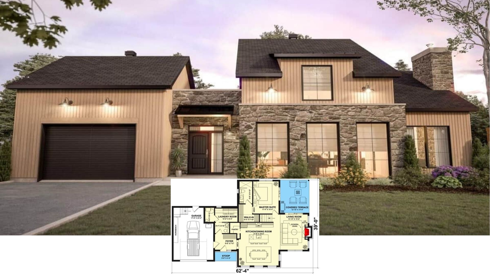 Tour This 1,917 Sq. Ft. 3 Bedroom Home with Office Space and Covered Terrace – Floor Plan Inside