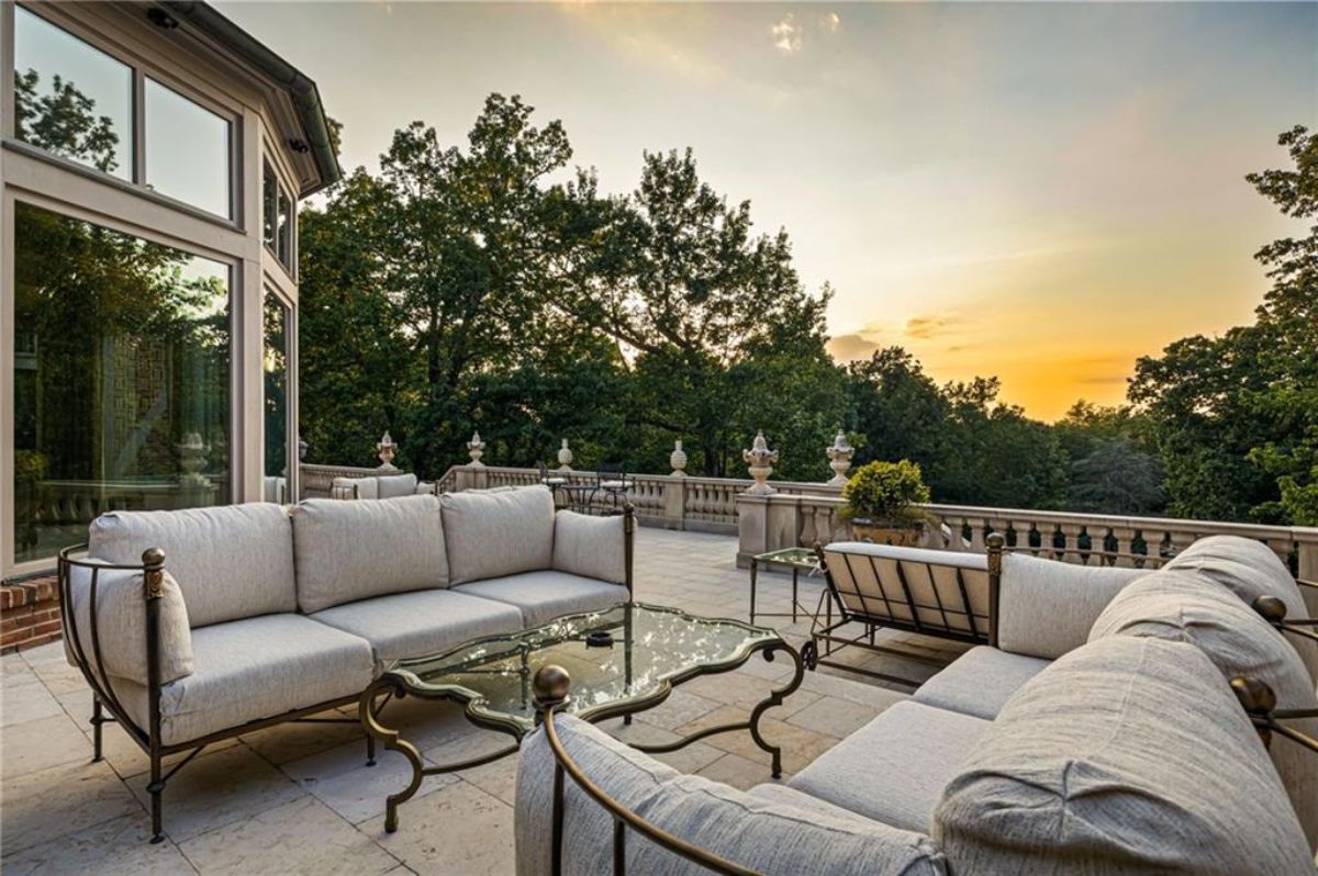 Patio with a table and chairs.