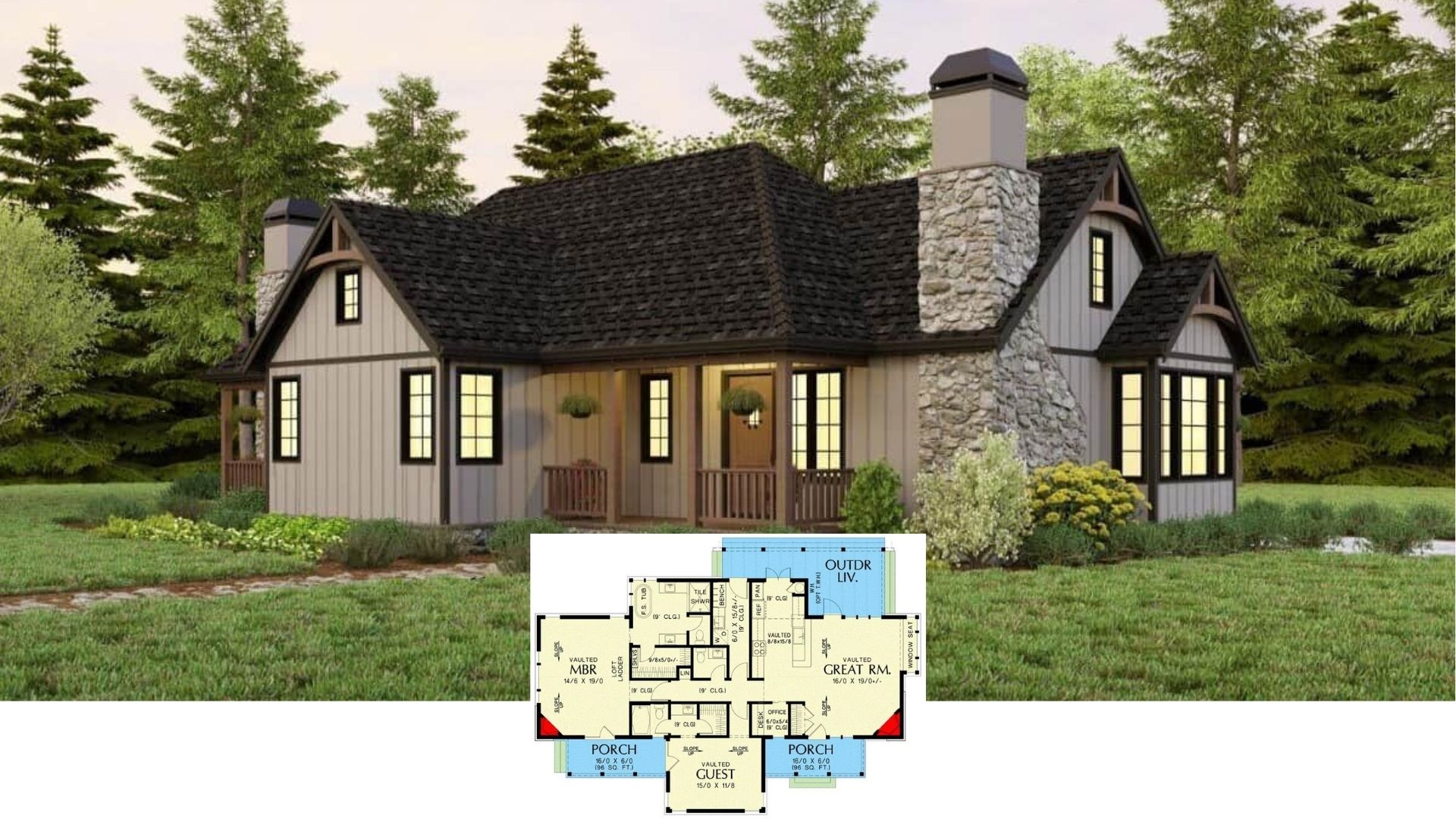 Step Inside This 2 Bedroom House with Porch: 1,580 Sq. Ft. Floor Plan Included