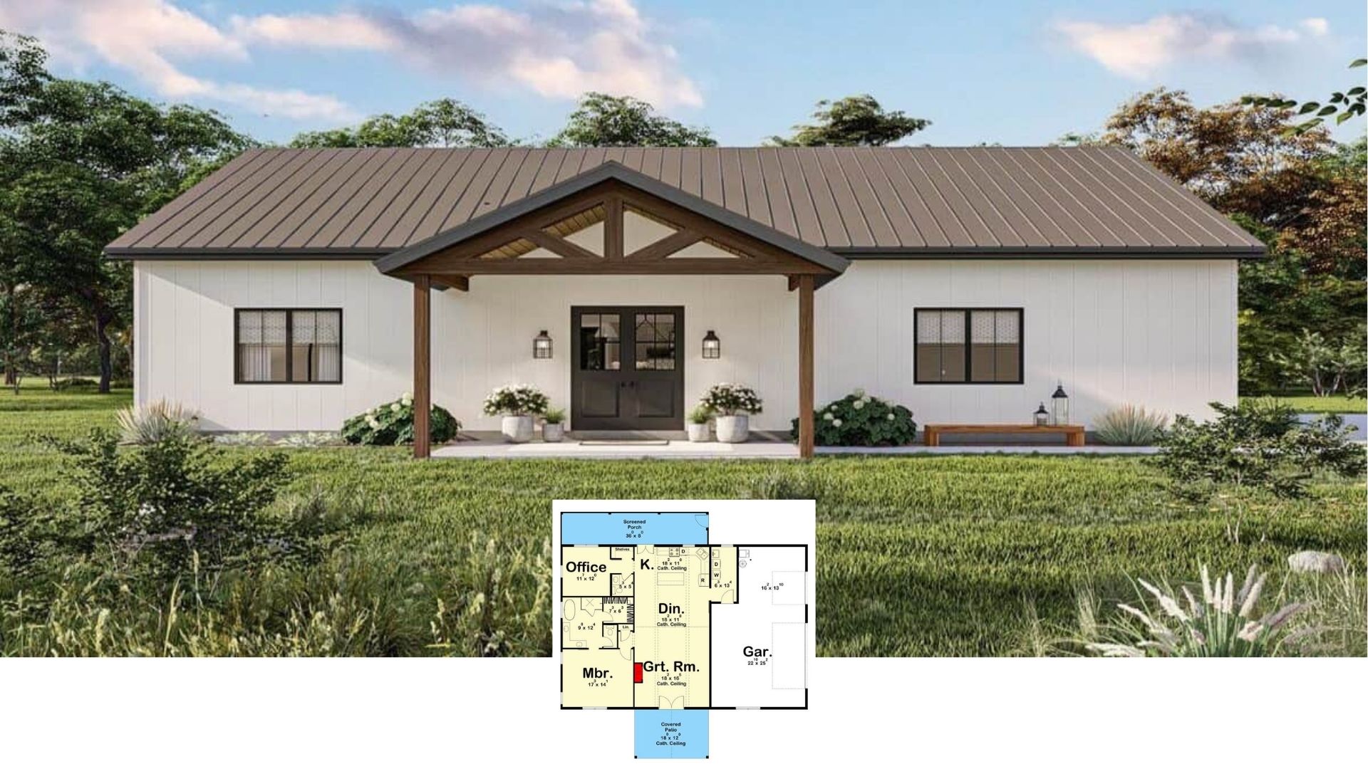 Tour This 1,562 Sq. Ft. Barndominium Style Home with 3 Bedrooms and Smart Design Features – Must See Floor Plan