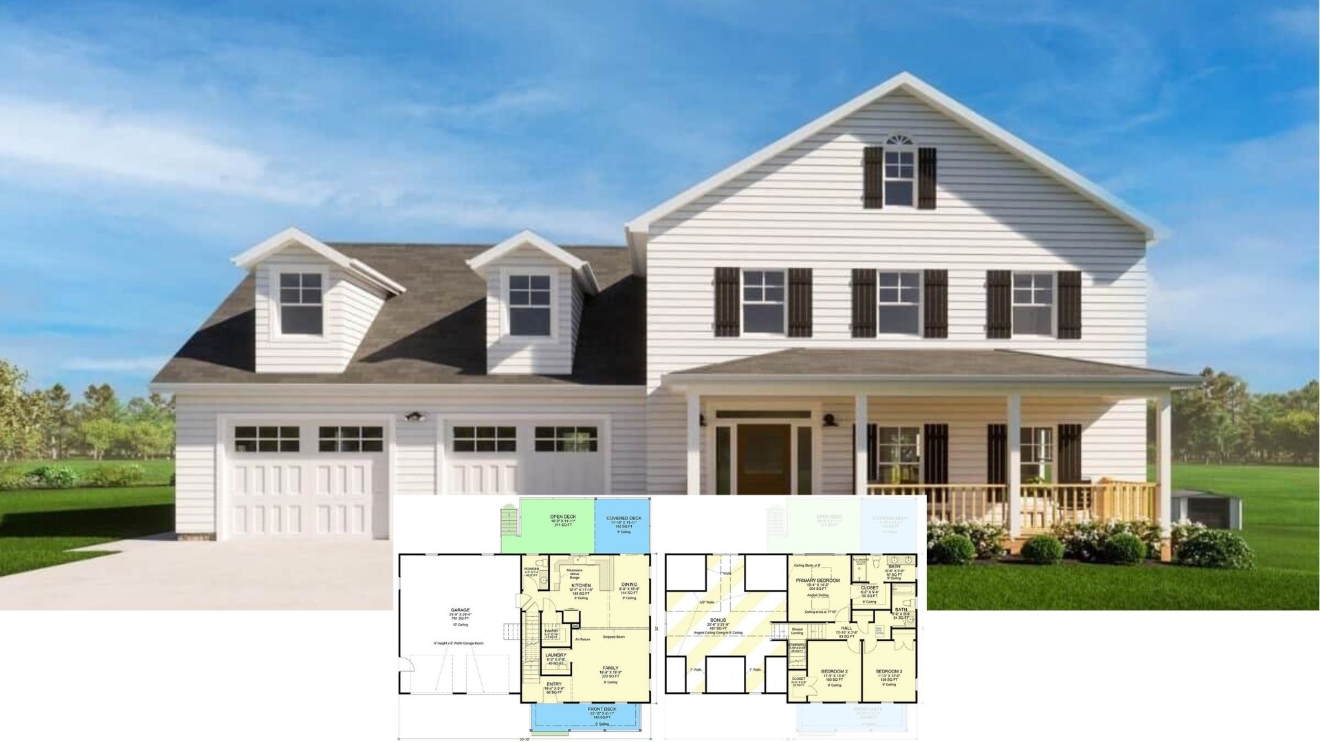 Step Inside This 1,668 Sq. Ft. 3 Bedroom Two Story Home with Bonus Expansion (Floor Plan Included)