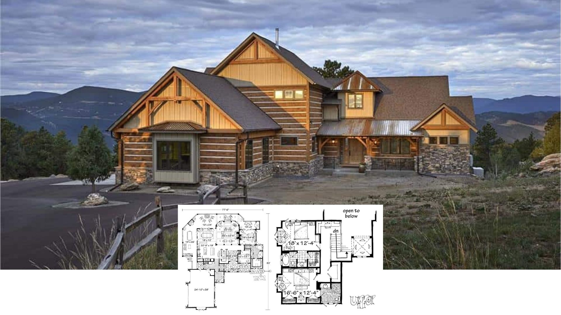 Discover This 4 Bedroom, 4,960 Sq. Ft. Mountain Lodge with a Stunning Wraparound Porch and Walkout Basement (Floor Plan Included)