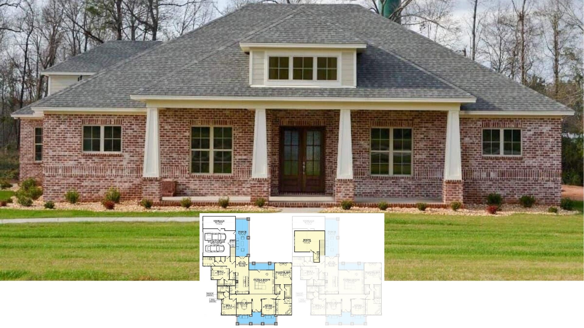 Discover This 3,582 Sq. Ft. 4 Bedroom Southern-Inspired Home with a Front Porch and 2-Car Garage – Check Out the Floor Plan