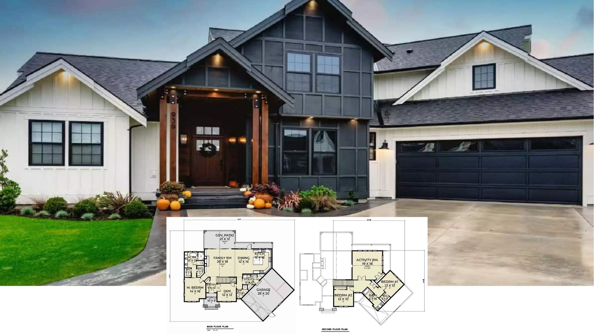 Tour This 2,287 Sq. Ft. 3 Bedroom House with Open Concept and Angled Garage (Floor Plan Inside)