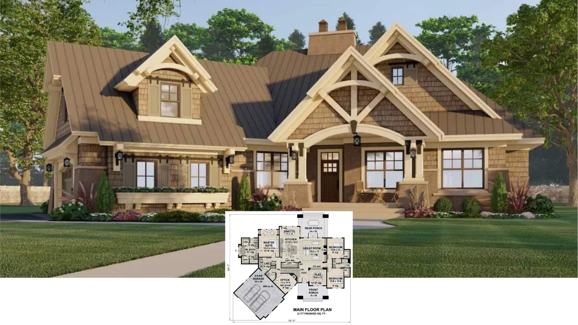 Explore This 2,177 Sq. Ft. Ranch Style Home with 3 Bedrooms and a Bonus Expansion Above the Garage – Floor Plan Included