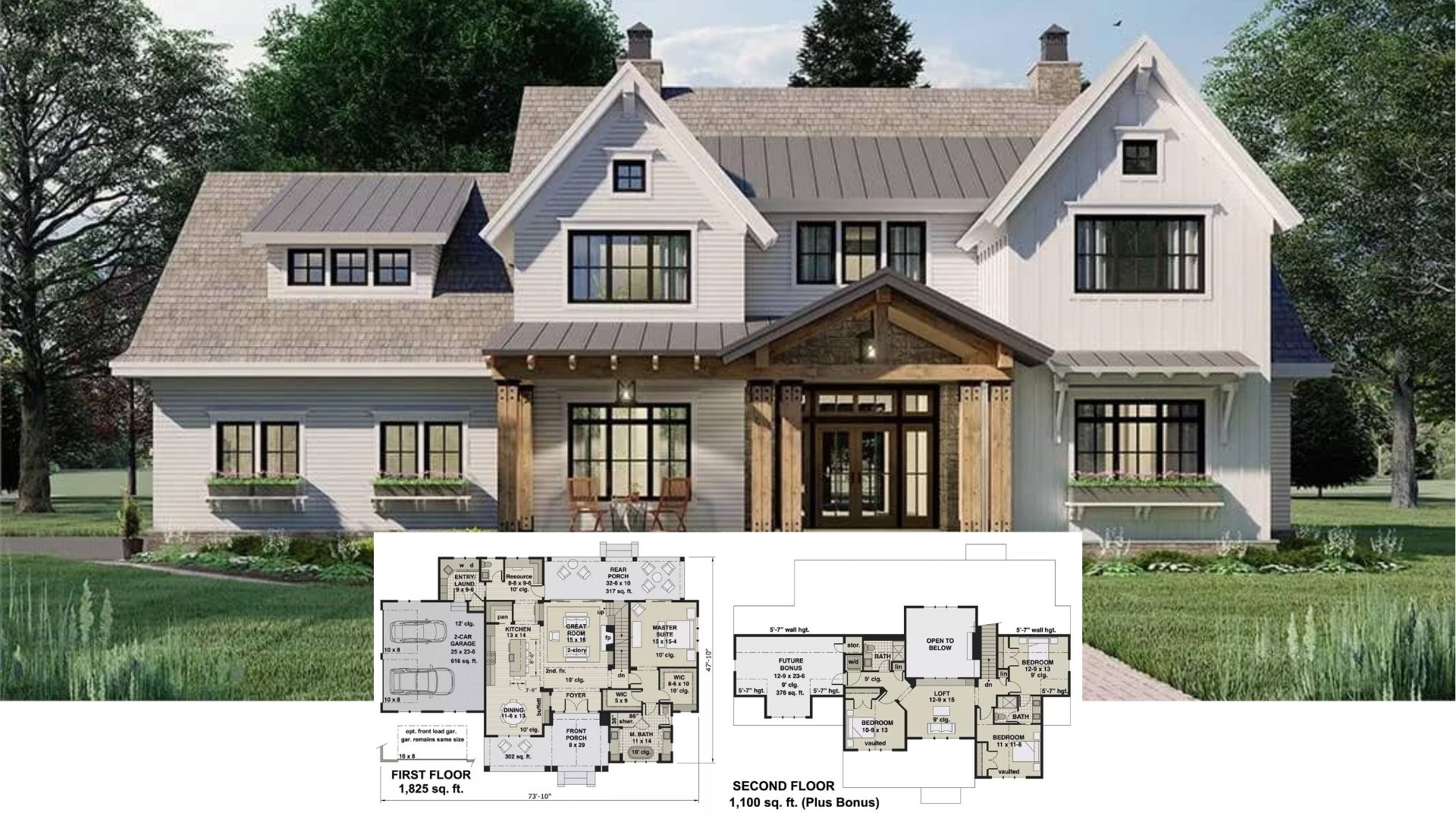 Farmhouse Style 4-Bedroom Two-Story Pebble Brook Home with Loft and Jack & Jill Bathroom (Floor Plan)