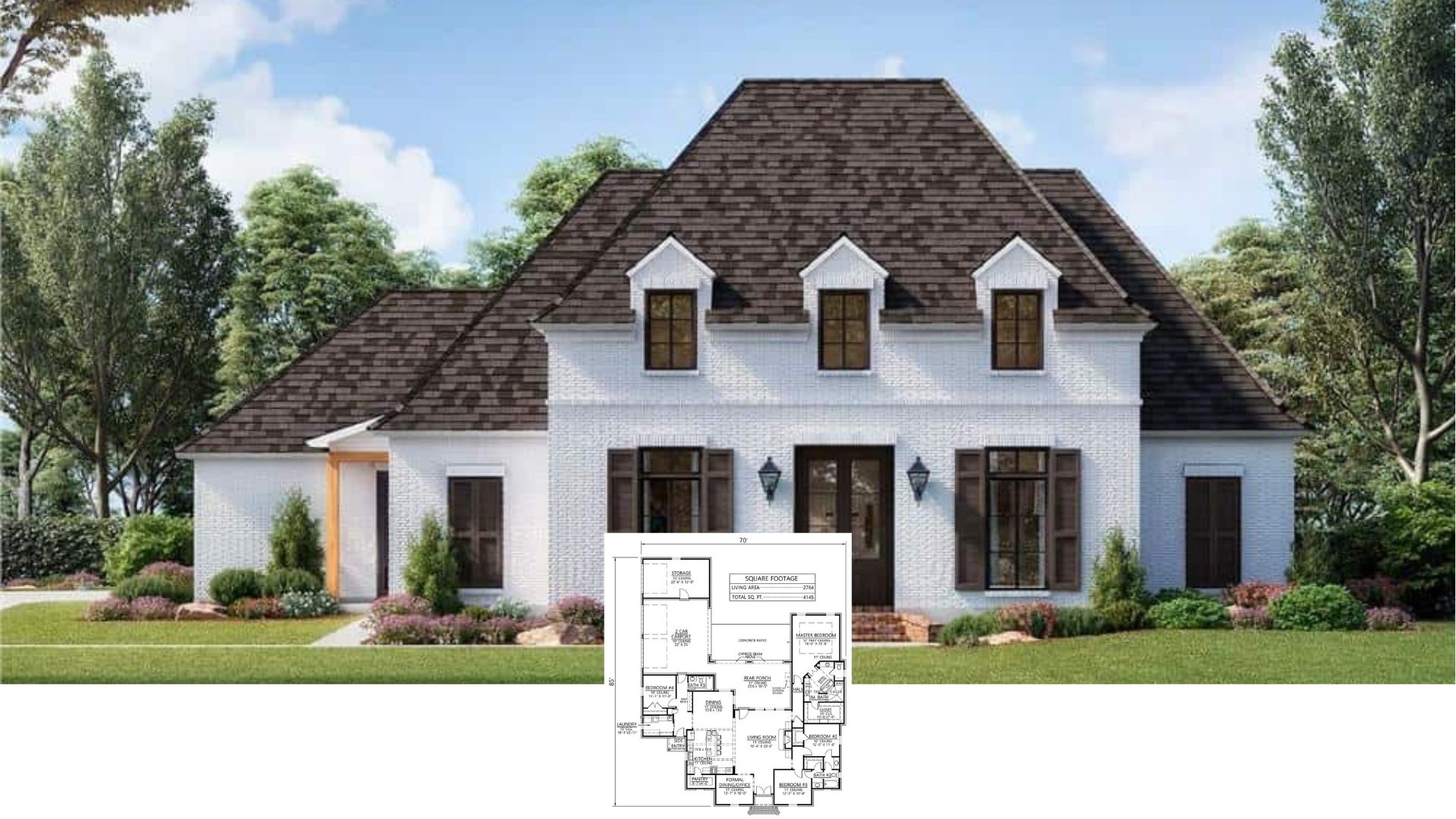 Introducing the 2,764 Sq. Ft. French Country Home – 4 Bedrooms, Dormer Windows & Must See Floor Plan