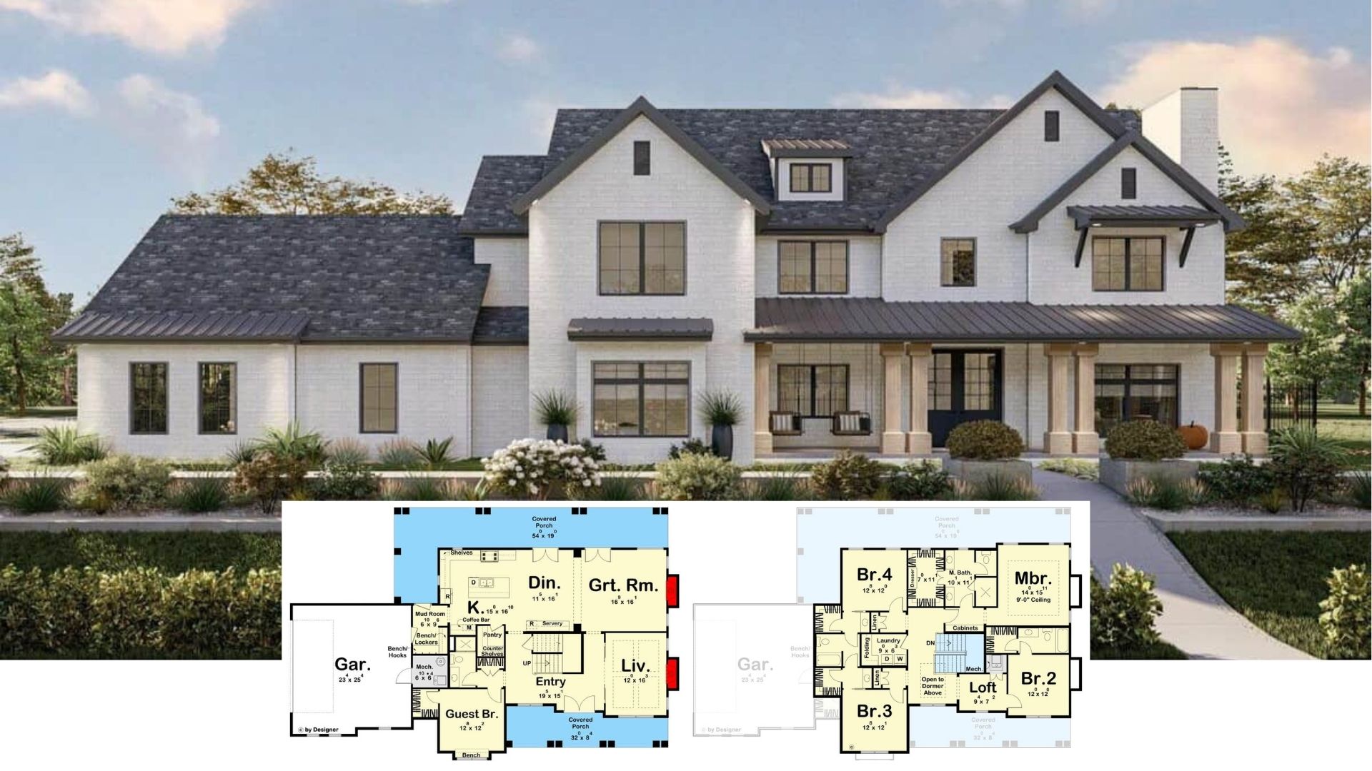 Step Inside This 5 Bedroom, 3,257 Sq. Ft. Two Story Farmhouse – Floor Plan Included