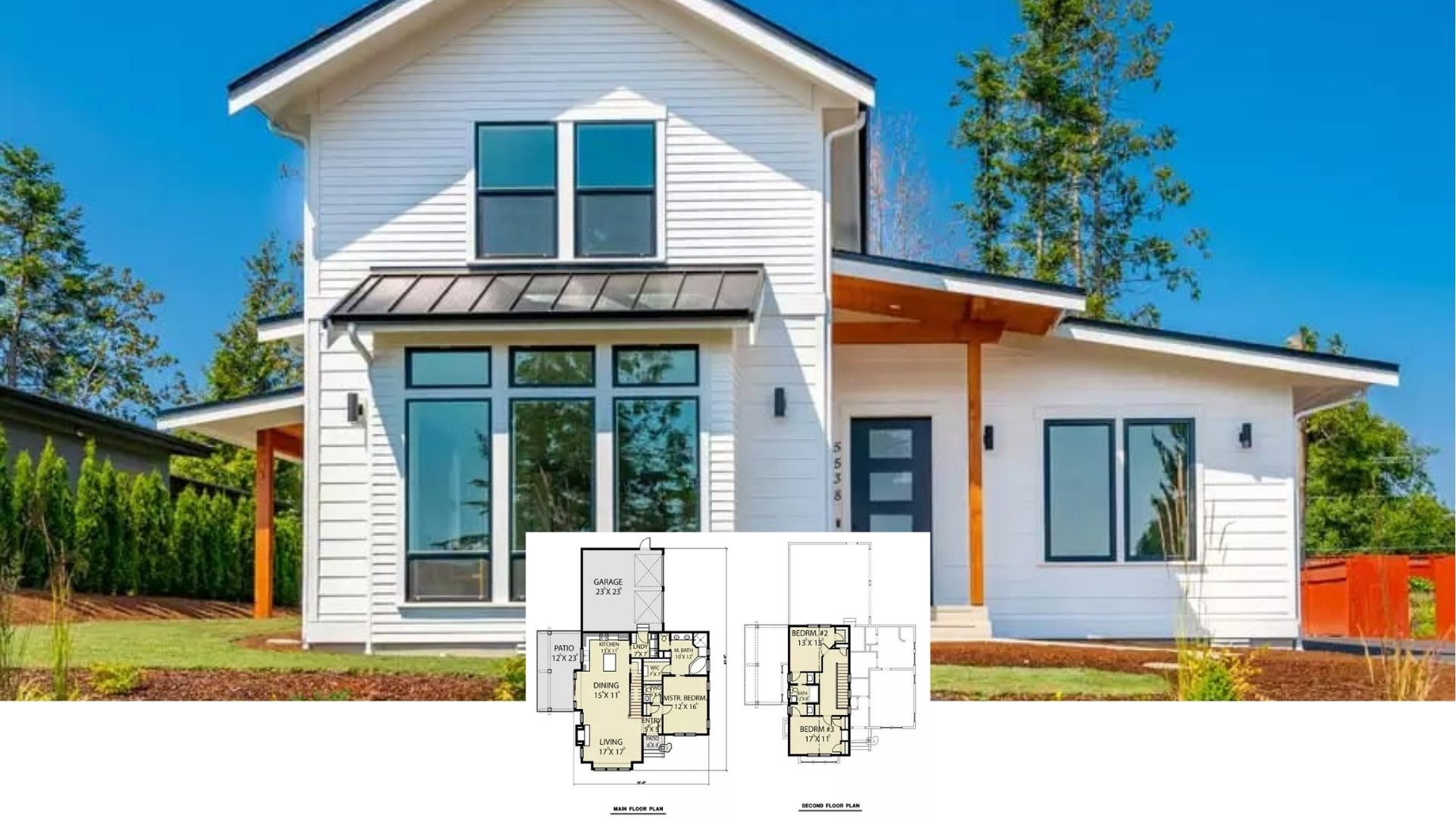 Modern Farmhouse Style Two-Story 3-Bedroom Cumberland Home with Jack & Jill Bath and Covered Patio (Floor Plan)