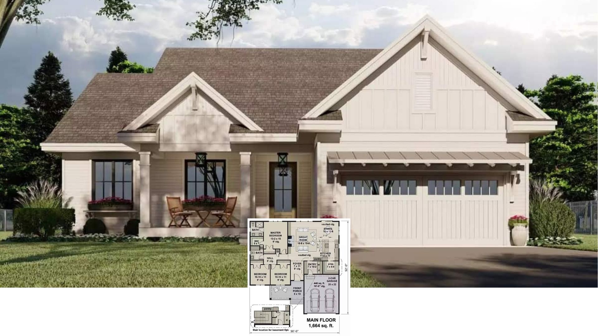 Welcome to This 1,664 Sq. Ft. 3 Bedroom Home with Covered Front Porch – Floor Plan Included