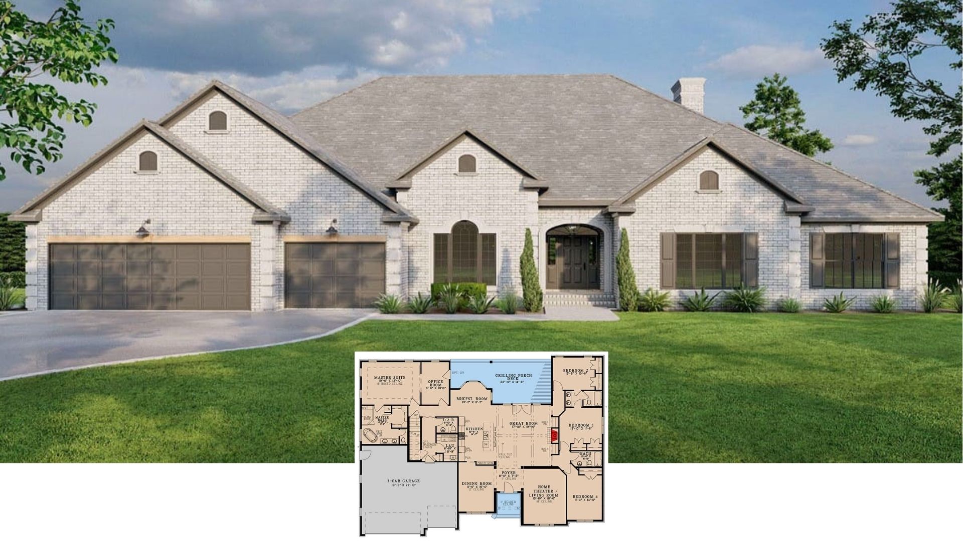 Take a Look at This 3,012 Sq. Ft. Brick Facade Home with 4 Bedrooms and a Floor Plan You’ll Love