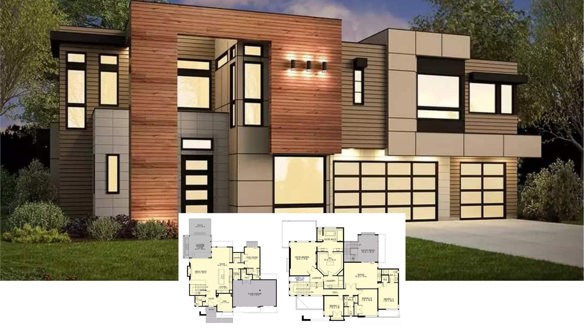 5-Bedroom Contemporary Two-Story Capella Home with Open-Concept Living and Bonus Room (Floor Plan)