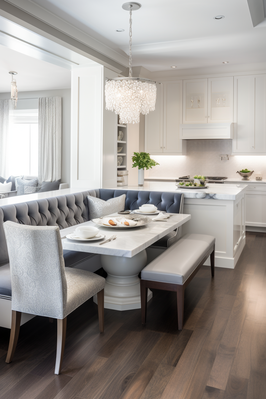 Luxury transitional kitchen dining nook