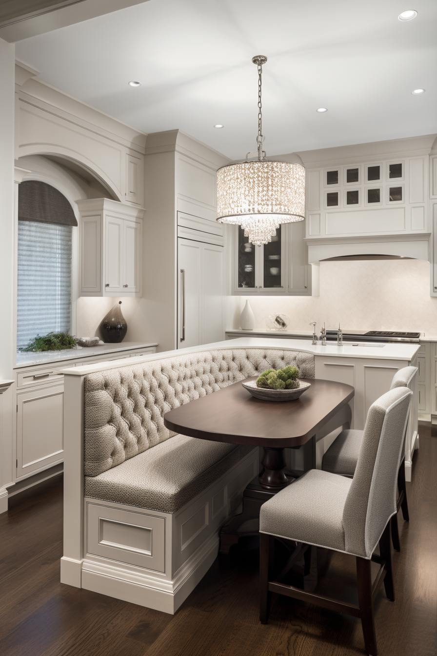 Luxury transitional kitchen dining nook