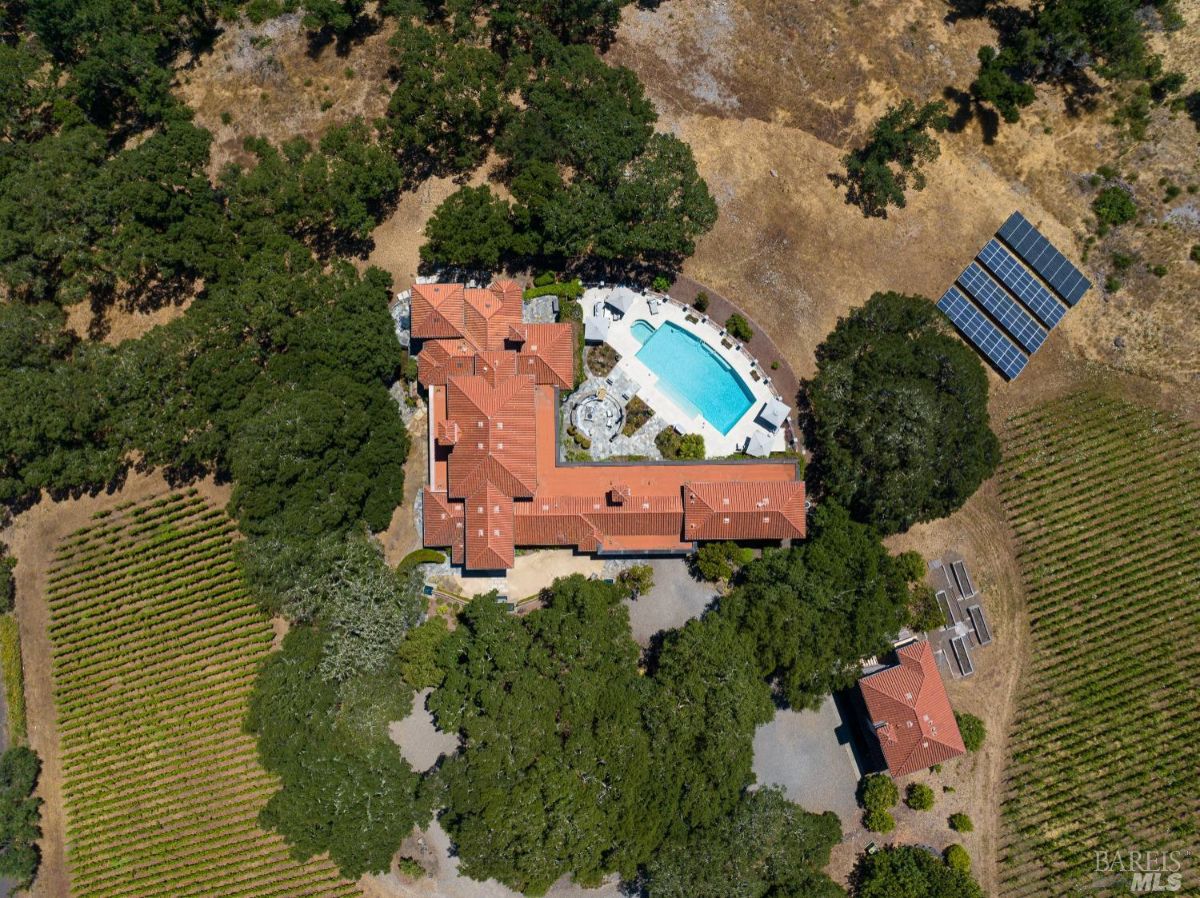 Aerial top view of the property.