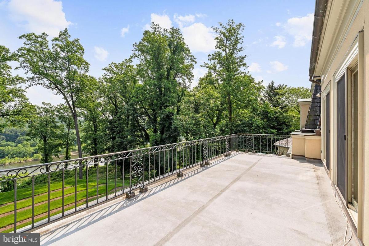 Balcony overlooking the river.