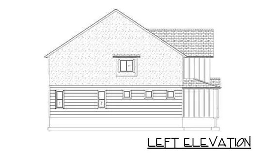 Left elevation sketch of the craftsman style two-story 6-unit multiplex home.