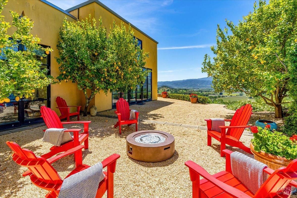 Firepit with chairs.