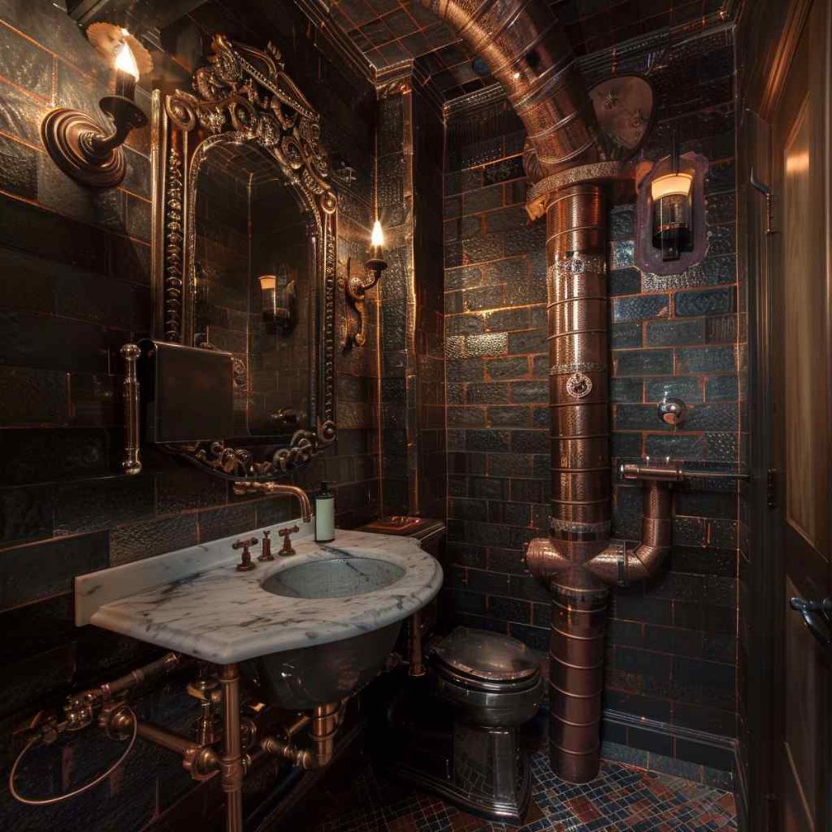 bathrooms steampunk rococo