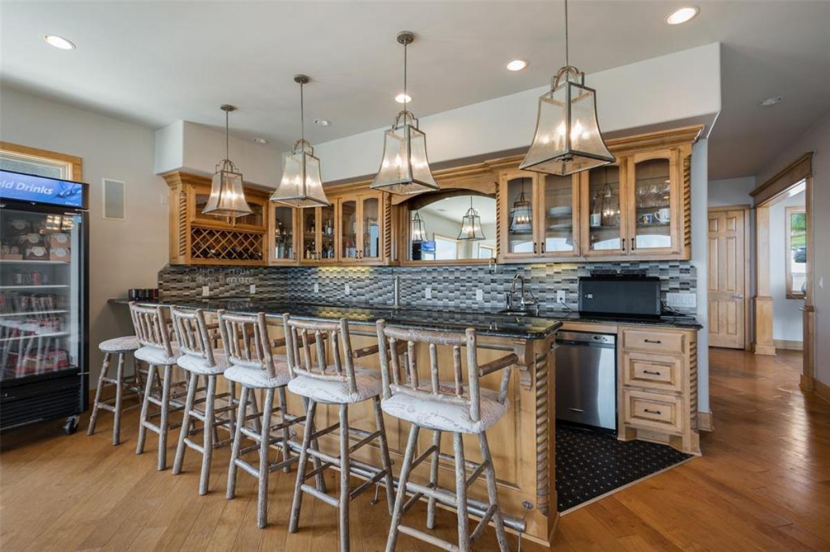 Bar with custom cabinetry