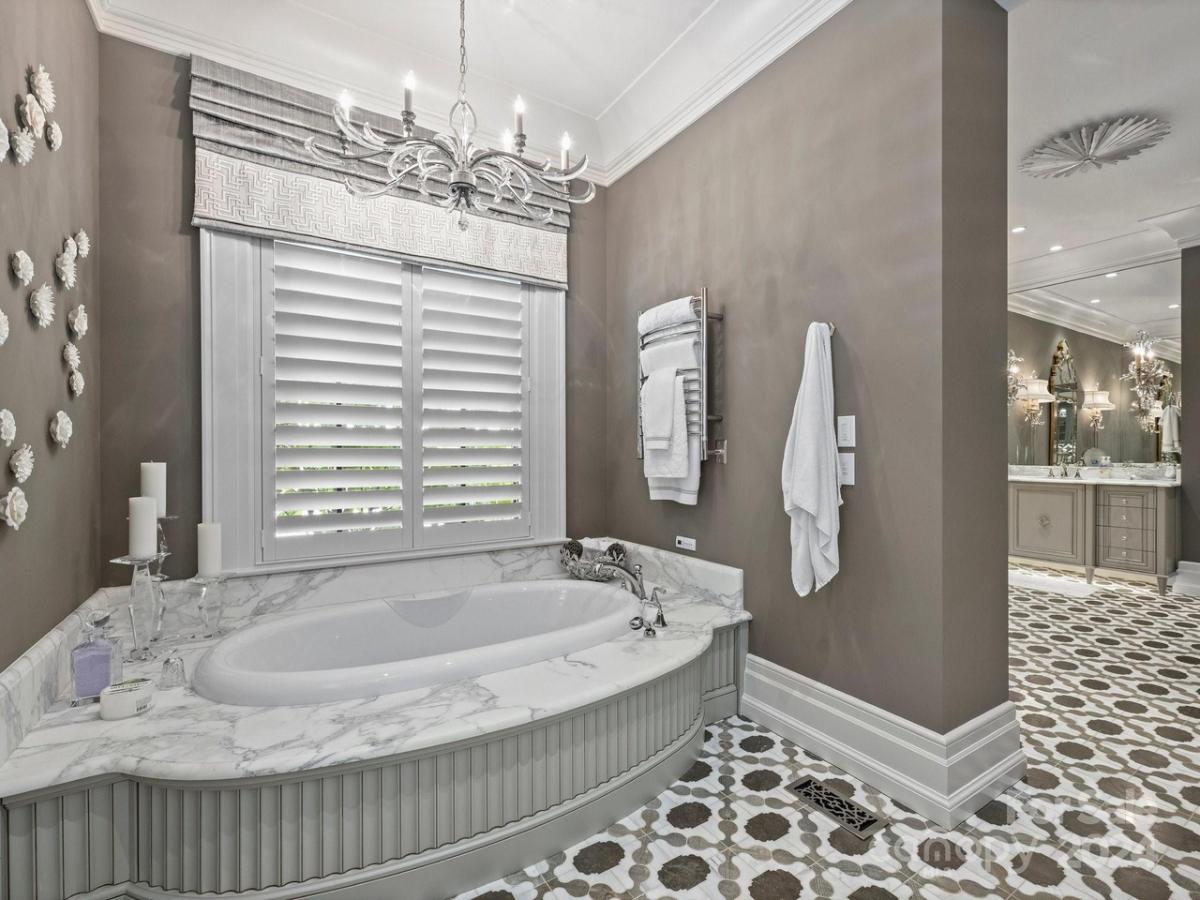 Bathroom with a soaking tub.