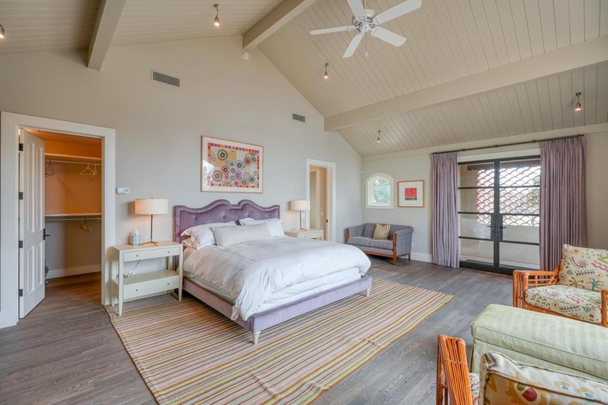 Bedroom with a walk-in closet.