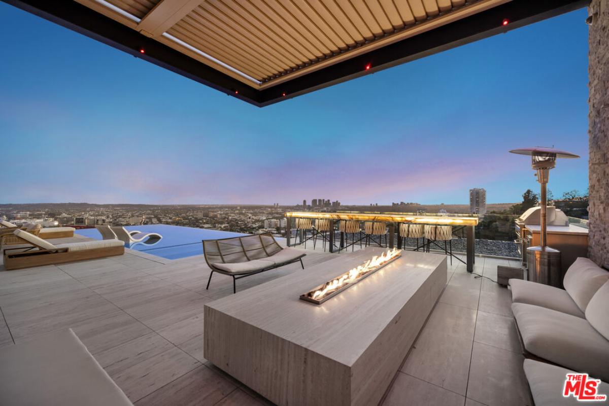 Fire pit overlooking the city.