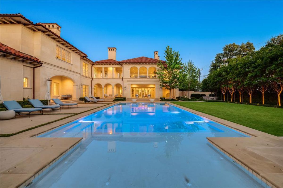 Pool with lounge chairs.