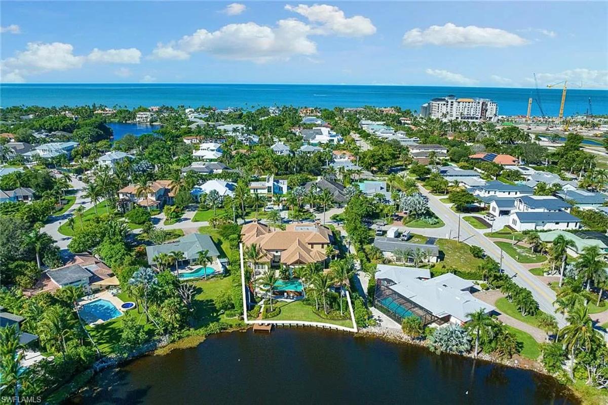 Aerial view of the property.