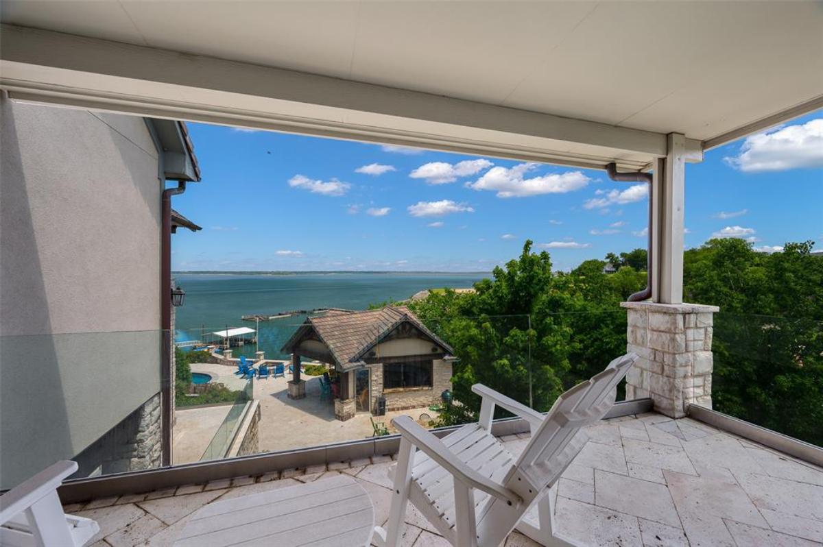 Balcony overlooking the lake.