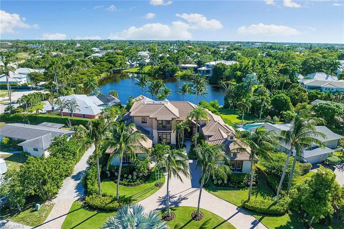 Aerial view of the property.