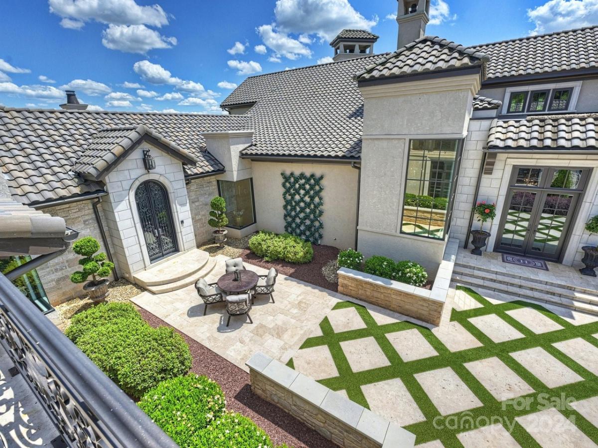 Patio with a table and chairs.