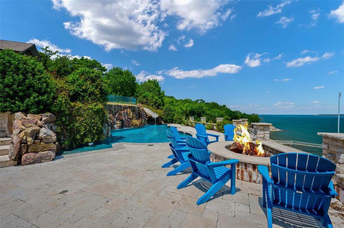 Fire pit overlooking the lake.