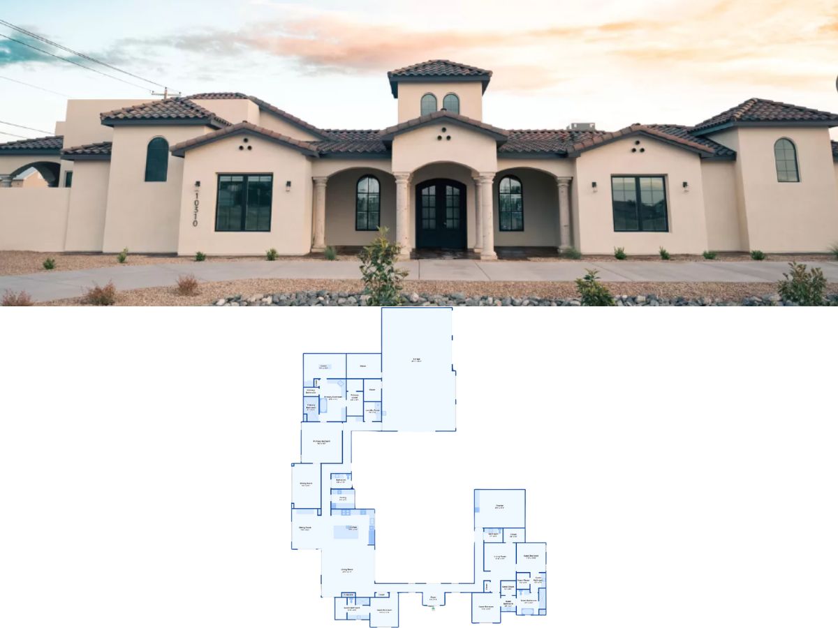 4-Bedroom Mediterranean Style Single Family Home (4,520 Sq. Ft. Floor Plan)