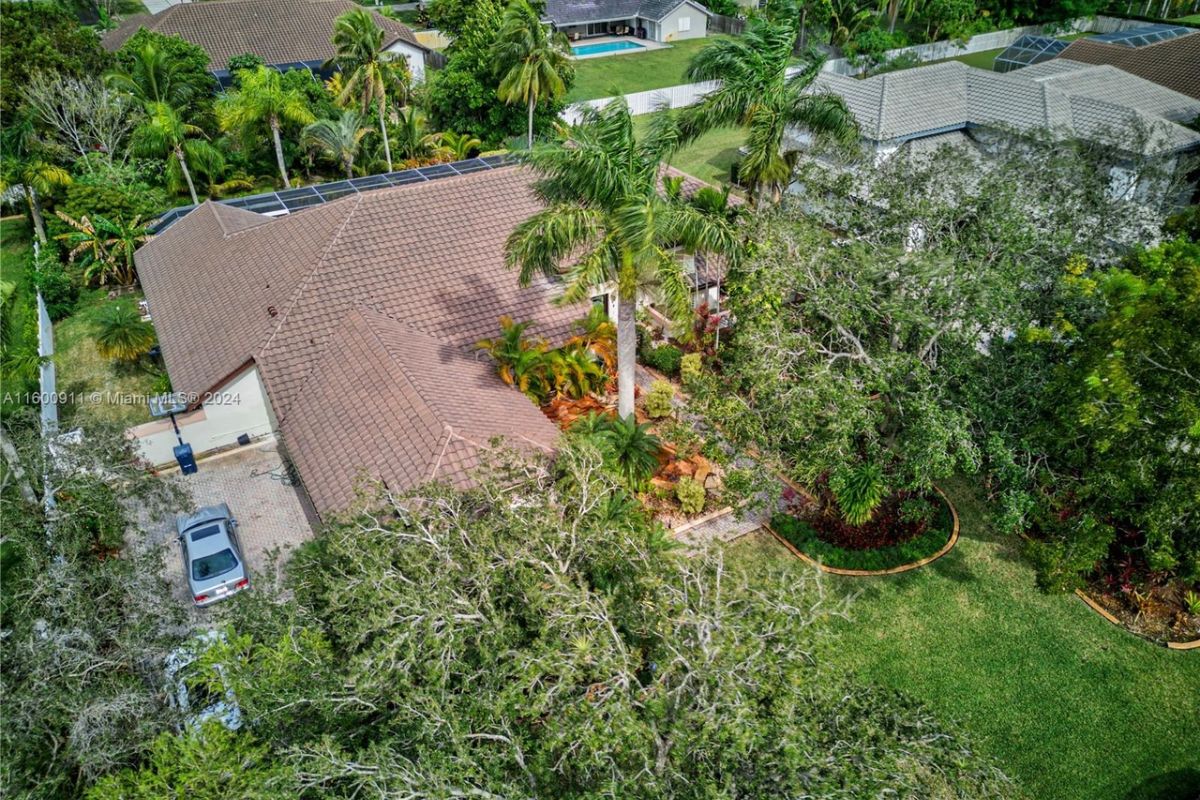 The aerial view of the property.