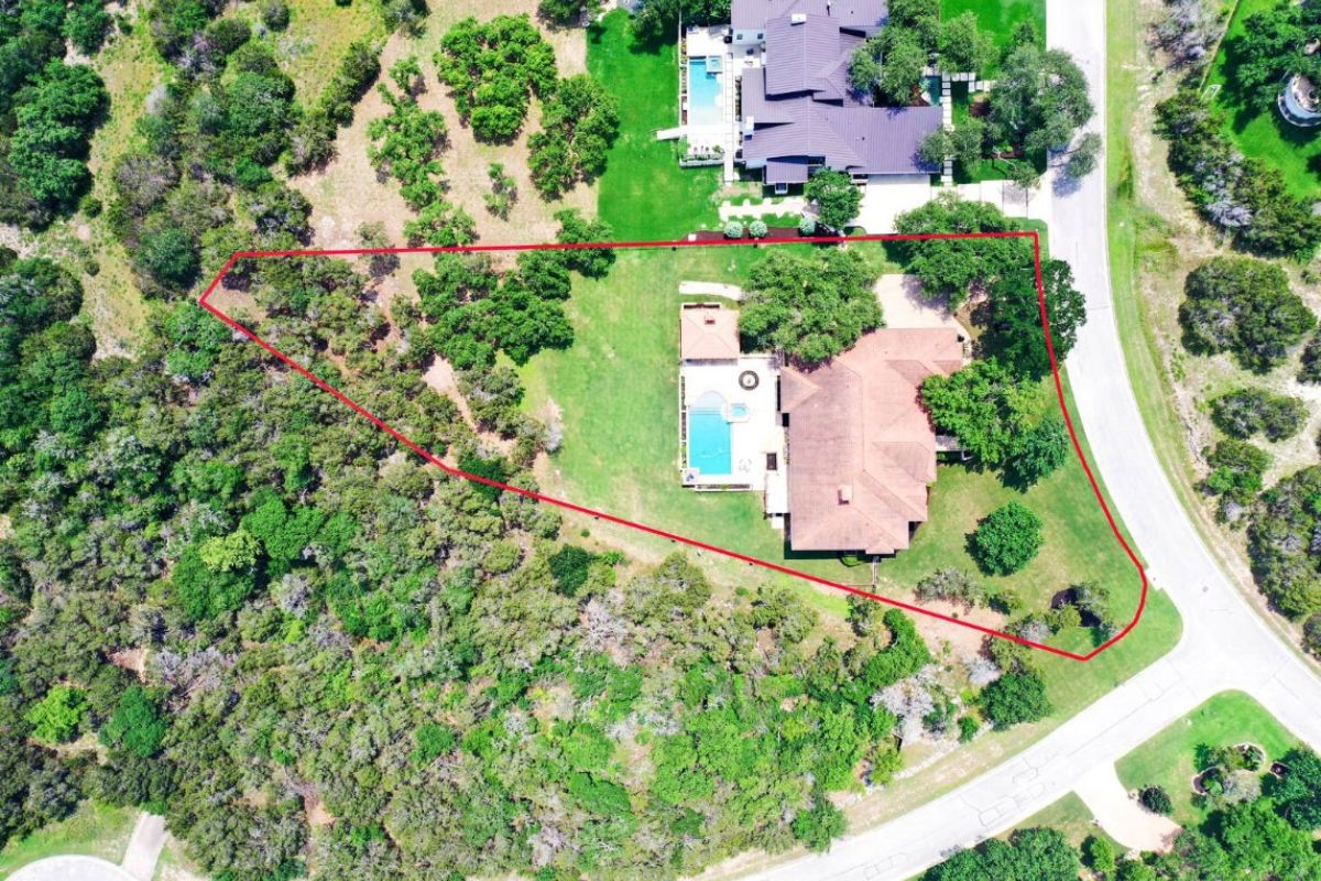 The aerial view of the property.