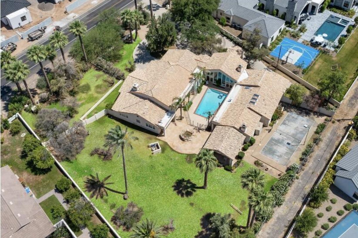 The aerial view of the property.