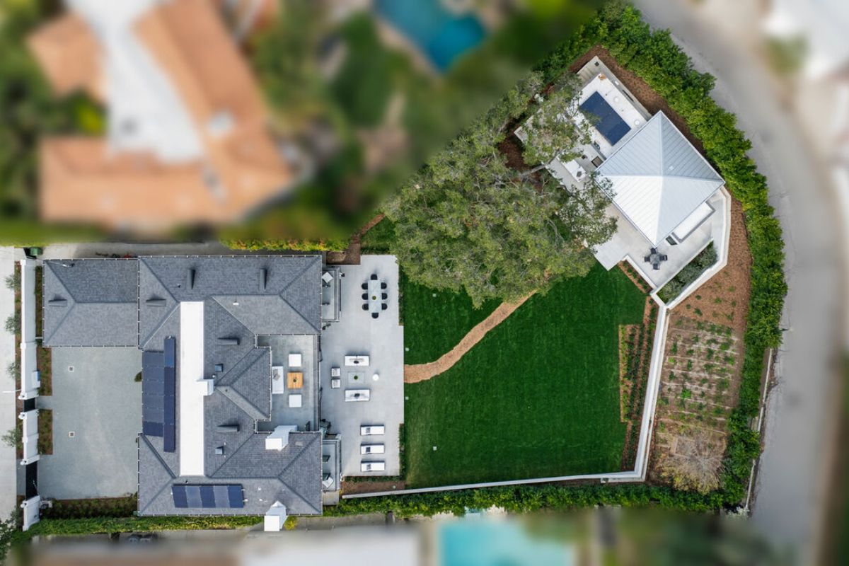 The aerial view of the property.