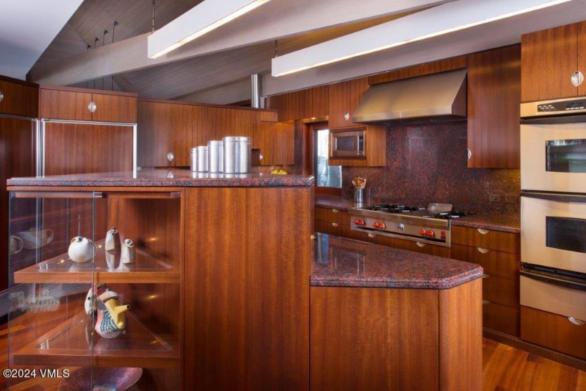 Kitchen with custom cabinetry.