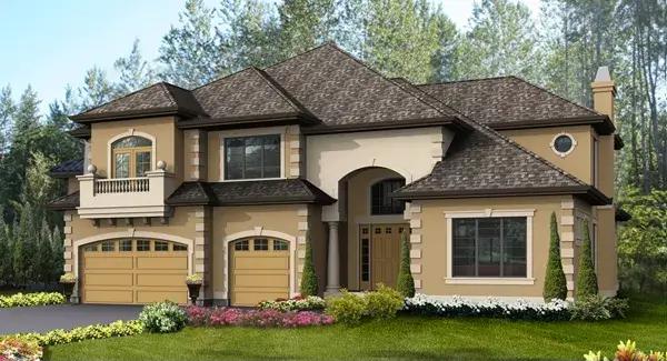 Front rendering of the La Belle Fleur two-story 4-bedroom traditional home.