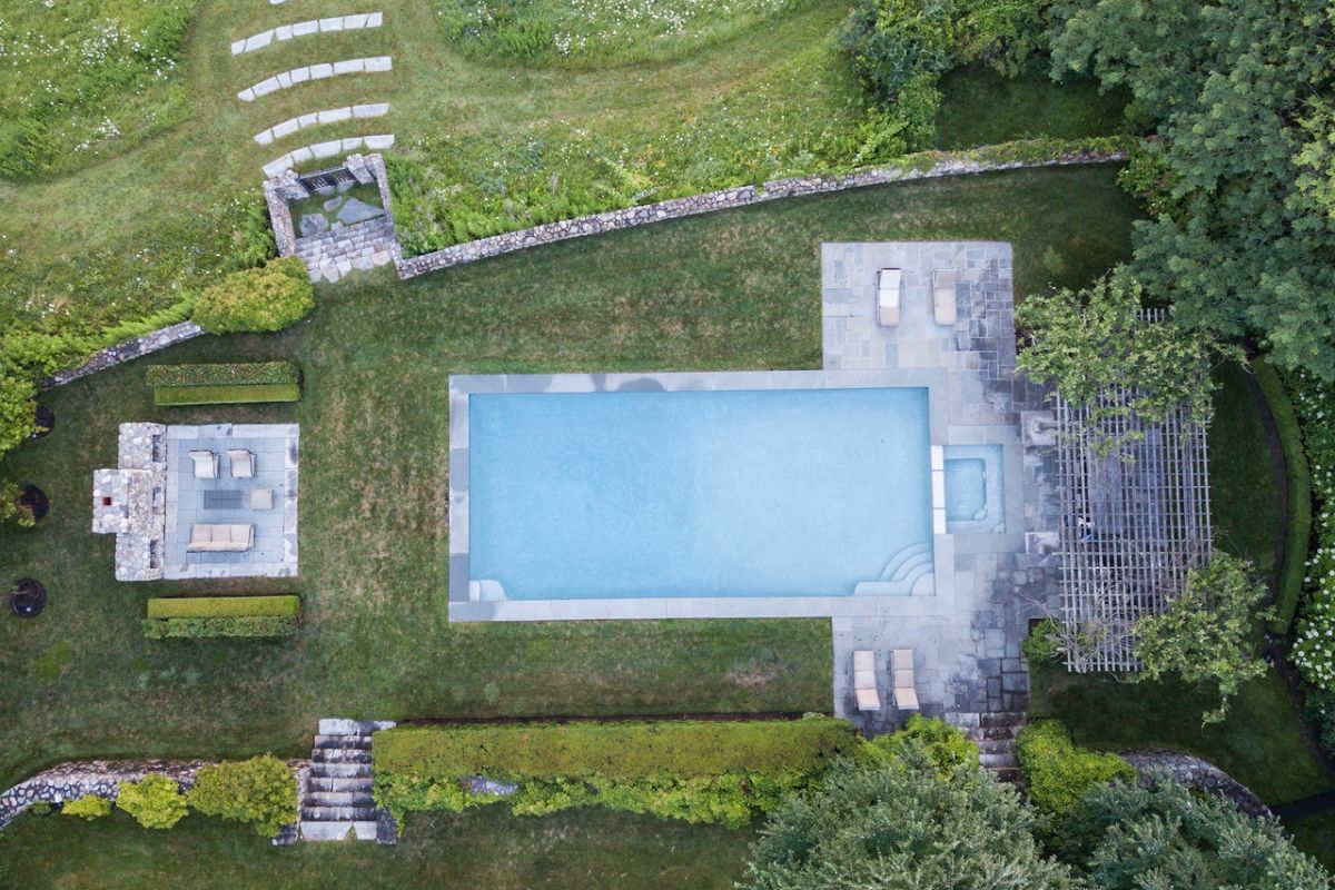 The aerial view of the property.