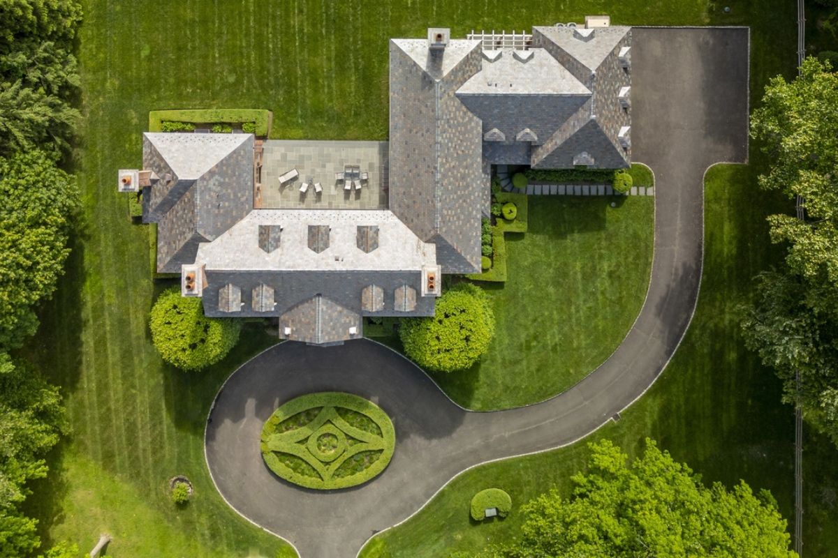 The aerial view of the property.