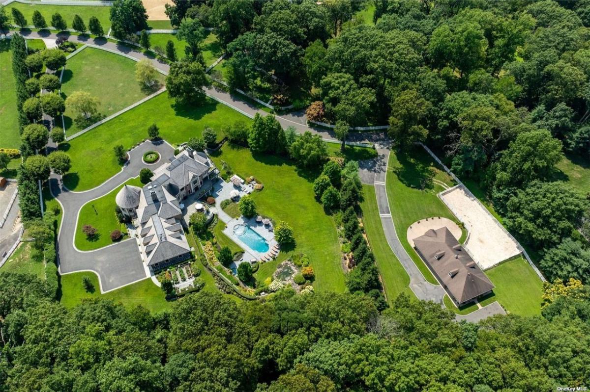 Aerial view of the mansion.