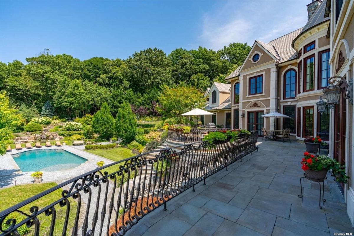 Terrace overlooking the pool.