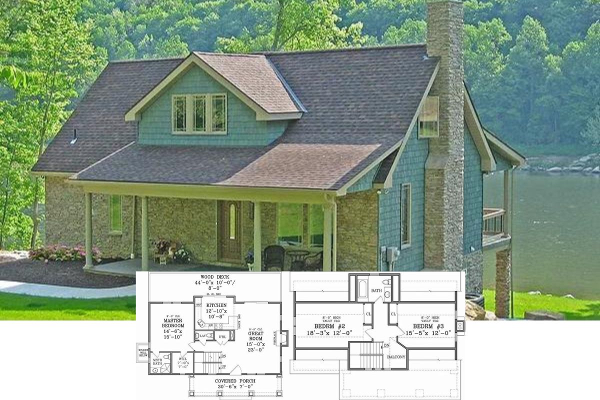 4-Bedroom Craftsman Cottage III for a Sloped Lot with Front Porch and Walkout Basement (Floor Plan)