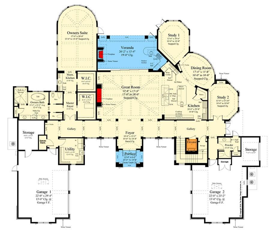 Explore This Spacious Floor Plan with Dual Studies and a Cozy Veranda