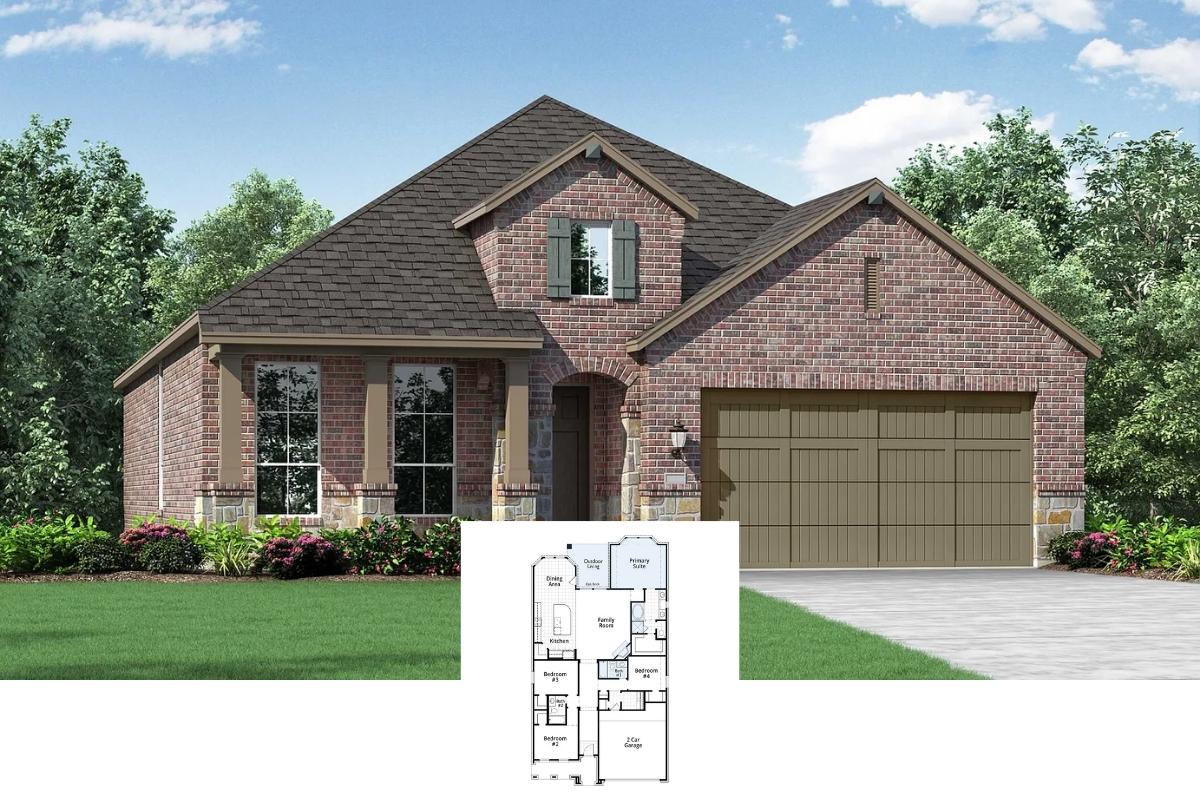 4-Bedroom Single Family Home with Outdoor Living and Double Garage (2,103 Sq. Ft. Floor Plan)