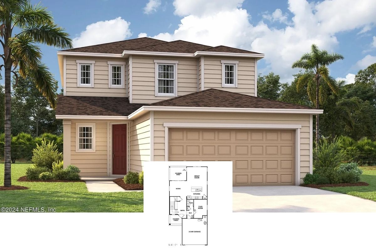 4-Bedroom Single Family Home with Covered Patio and Double Garage (2,165 Sq. Ft. Floor Plan)